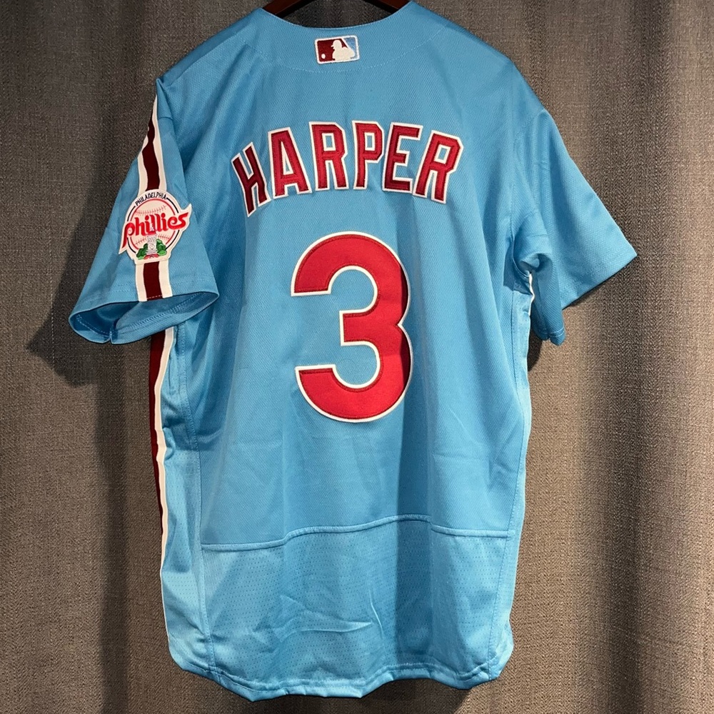 Bryce Harper #3 Jersey | Philadelphia Phillies | Light Blue | Size: L